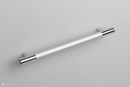 RS055 мебельная ручка-скоба 160 мм хром полированый со вставкой сатиновый хром