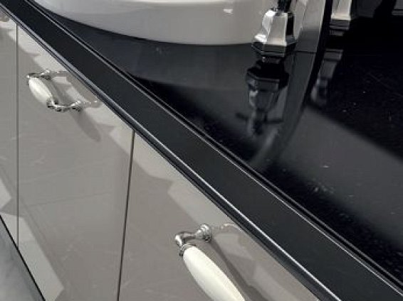 New Deco мебельная ручка-скоба 128 мм никель глянцевый и белая керамика