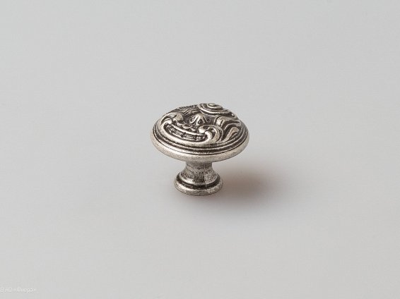 WPO2028 мебельная ручка-кнопка диаметр 30 мм состаренное серебро