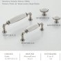 New Deco мебельная ручка-скоба 128 мм никель глянцевый и белая керамика