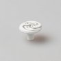 WPO726 мебельная ручка-кнопка белая с серебряной патиной и кристаллами Swarovski