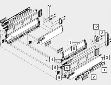 Ящик под мойку TANDEMBOX antaro (192х500) с TIP-ON BLUMOTION, крепление inserta, сер., вес ящика до 20 кг