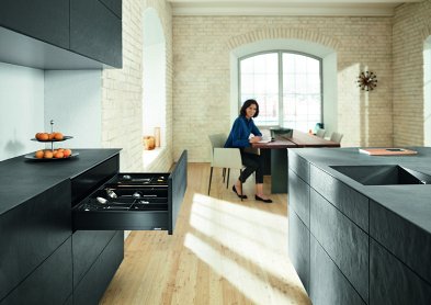 Ящик LEGRABOX pure (высота N 66,5, глубина 450 мм), для тонких фасадов, терра-черный