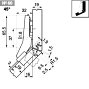 Комплект петли №60 CLIP top для угла +45гр, встык, INSERTA